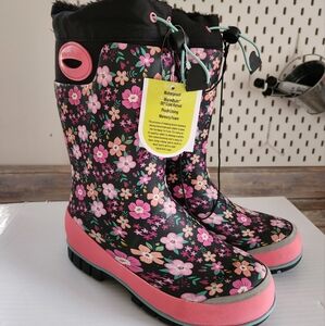 Floral Waterproof Western Chief Boots with Pink Accents Size 2/3